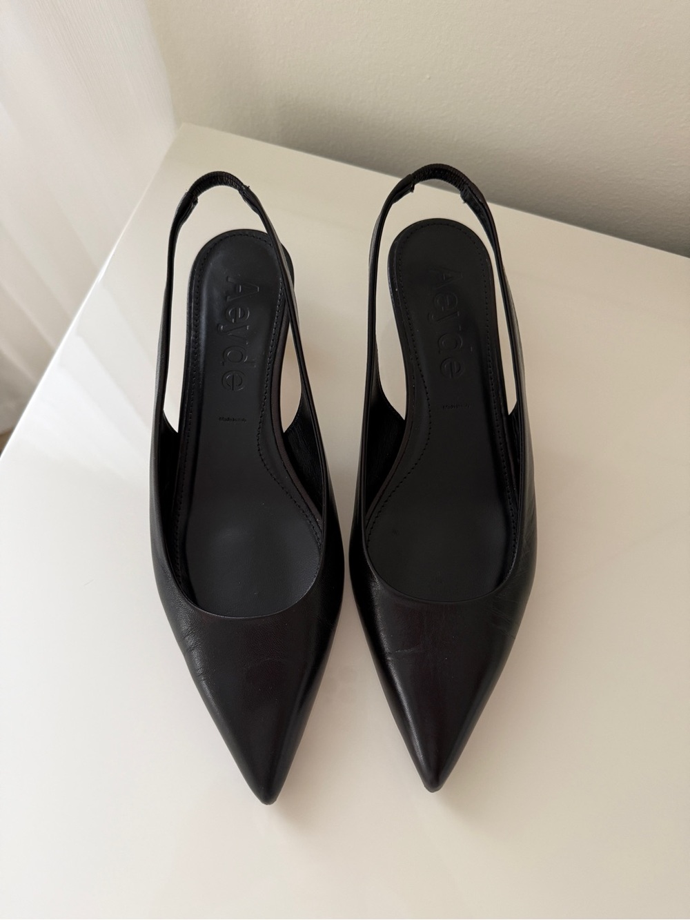 Aeyde Valeria Black Napa Slingback
